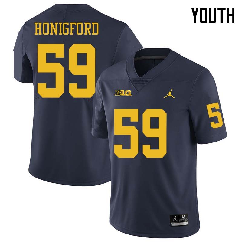 Jordan Brand Youth #59 Joel Honigford Michigan Wolverines College Football Jerseys Sale-Navy
